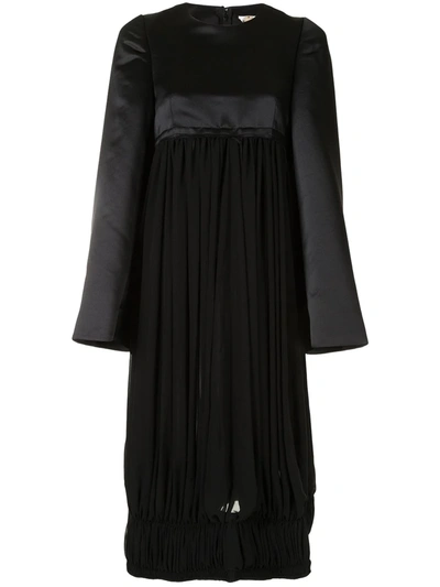 Shop Comme Des Garçons Oversized Panelled Midi Dress In Black