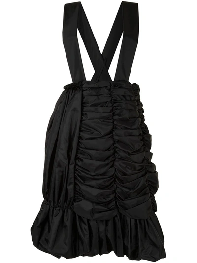 Shop Comme Des Garçons Ruched A-line Midi Skirt In Black