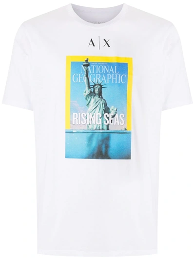 Shop Armani Exchange Graphic Print T-shirt In White
