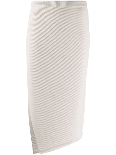 Shop Theory Knitted Pencil Skirt In Neutrals