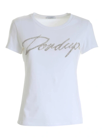 Shop Dondup Rhinestones T-shirt In White