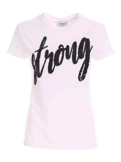 Shop Dondup Sequins T-shirt In White