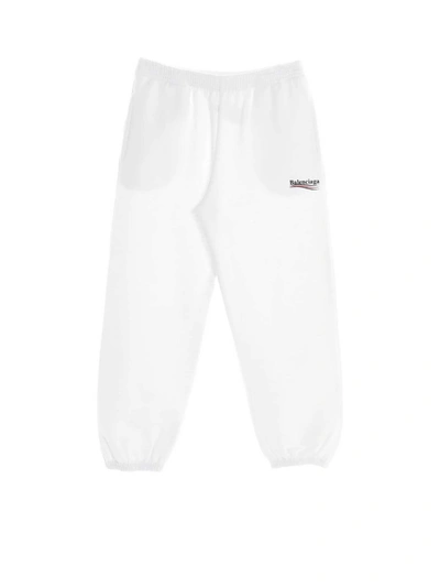 Shop Balenciaga Branded Jogging Pants In White