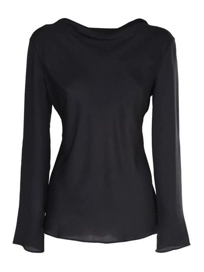 Shop Emporio Armani Silk Blouse In Black