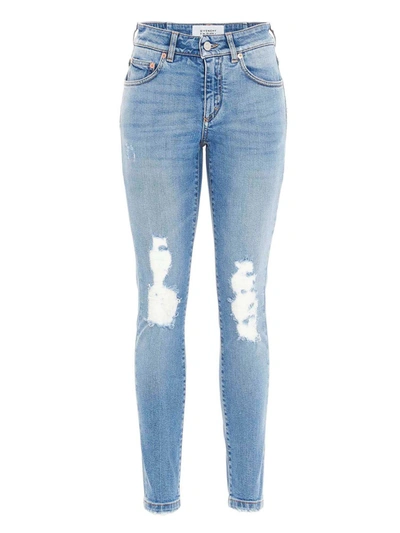 Shop Givenchy Logo Printed Jeans In Light Blue