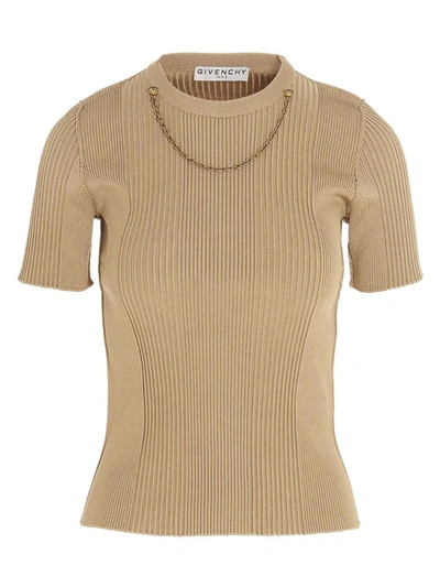 Shop Givenchy Short Sleeves Pullover In Beige
