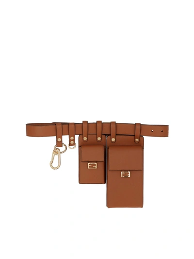 Shop Fendi Multi-accessorized Belt In Brown
