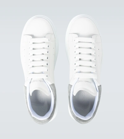 Shop Alexander Mcqueen Oversized Leather Sneakers In White