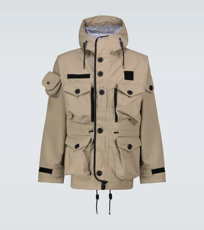 Shop Junya Watanabe Man Eye X Arkair Nylon Taffeta Jacket In Beige