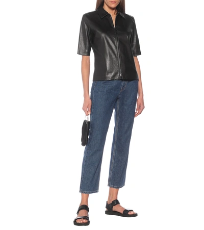 Shop The Row Chloé Zip-through Leather Shirt In Black