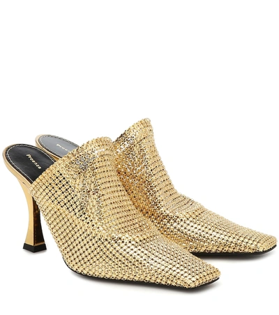 Shop Proenza Schouler Chainmail Mules In Gold