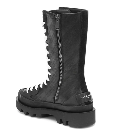 Shop Givenchy Clapham Leather Combat Boots In Black