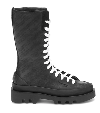 Shop Givenchy Clapham Leather Combat Boots In Black