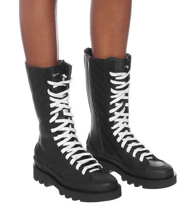 Shop Givenchy Clapham Leather Combat Boots In Black