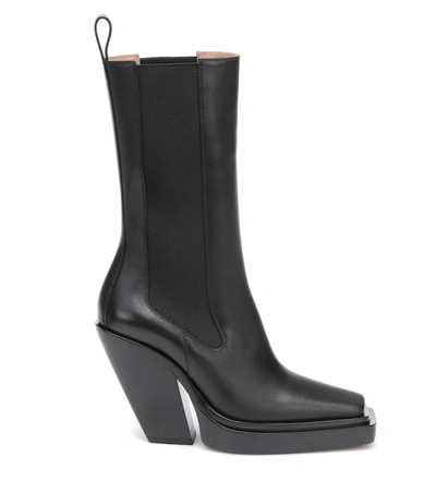 Shop Bottega Veneta Lean Leather Ankle Boots In Black