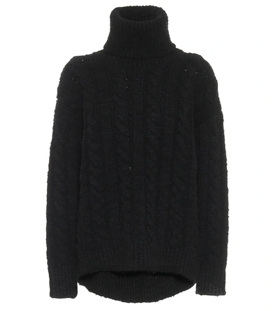 Shop Dolce & Gabbana Cable-knit Wool And Cashmere Sweater In Black