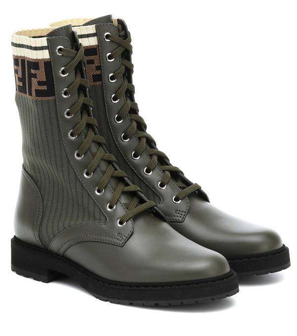 fendi black leather biker boots