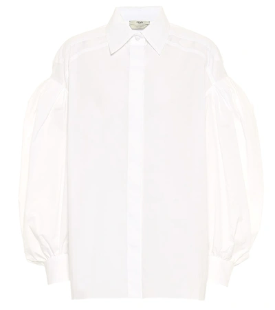 Shop Fendi Cotton Poplin Shirt In White