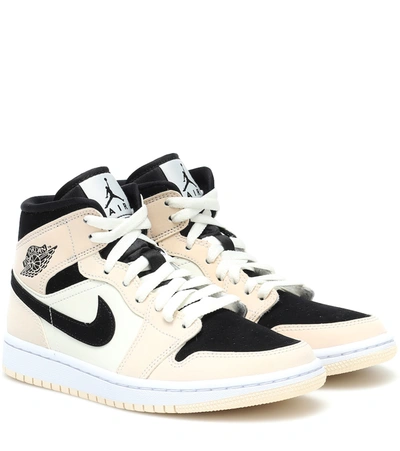 Shop Nike Air Jordan 1 Mid Leather Sneakers In Multicoloured