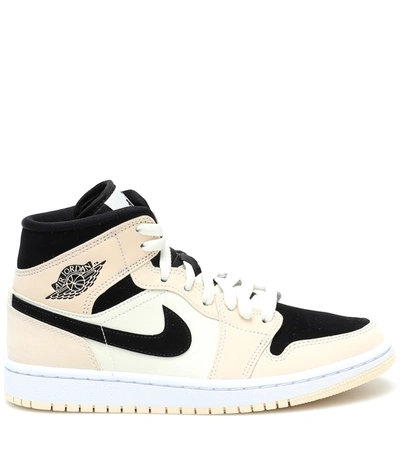 Shop Nike Air Jordan 1 Mid Leather Sneakers In Multicoloured