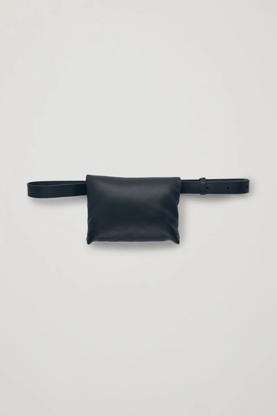 Shop Cos Padded Leather Belt Bag In Black