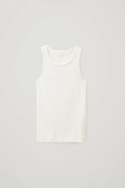Shop Cos Ribbed Tank Top In White