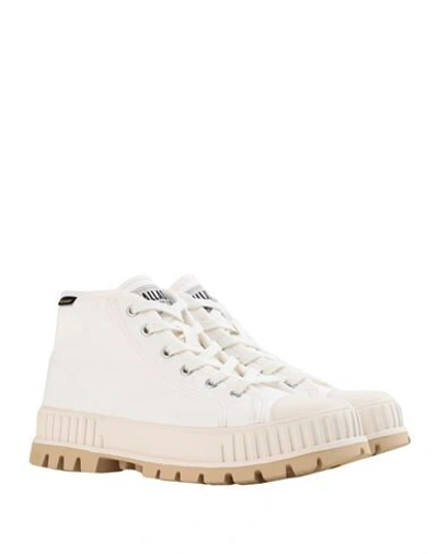 Shop Palladium Pallashock Mid Og Woman Sneakers White Size 8 Cotton