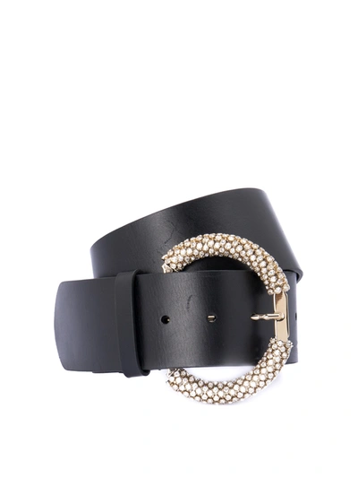 Shop Blumarine Jewel Buckle Belt In Black