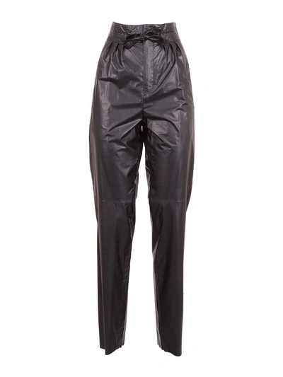 Shop Isabel Marant Duard Faux Leather Trousers In Black