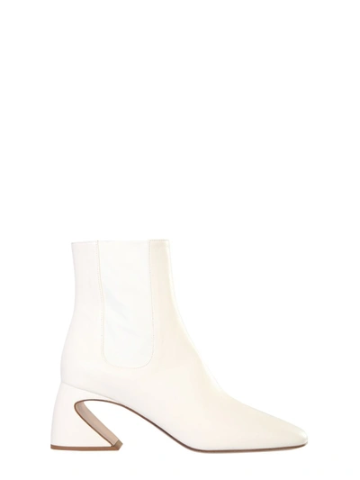 Shop Jil Sander Leather Ankle Boots In White