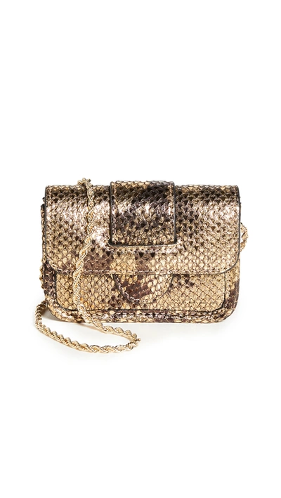 Shop Loeffler Randall Stevie Mini Belt Detail Crossbody Bag In Dark Gold