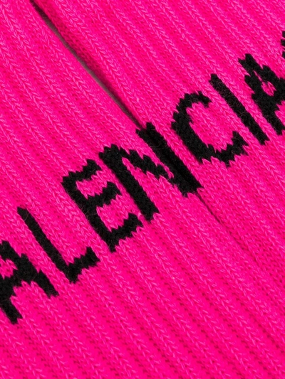 Shop Balenciaga Logo Knit Socks In Pink