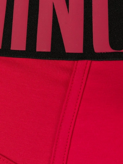 Shop Moschino Logo-waistband Briefs In Red