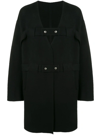 Shop Takahiromiyashita The Soloist Double-breasted Oversized Coat In Black