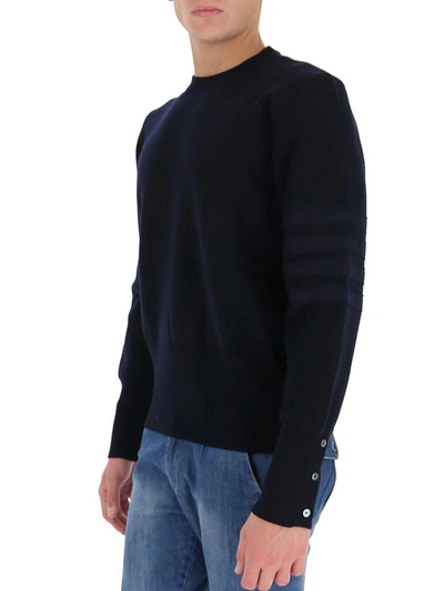 Shop Thom Browne 4 Bar Sweater In Navy
