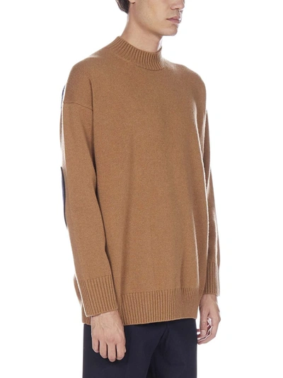 Shop Junya Watanabe Comme Des Garçons Jacquard Knit Sweater In Brown