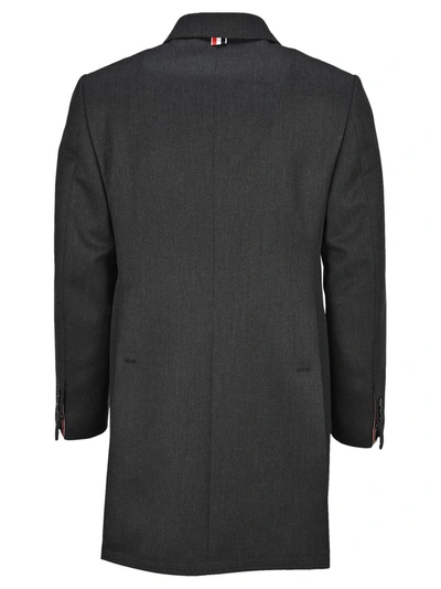 Shop Thom Browne Classic Chesterfield Coat In Grey