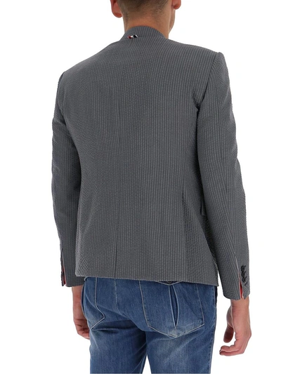 Shop Thom Browne Single Breasted Blazer In Grey