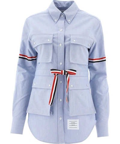 Shop Thom Browne 4 Pocket Oxford Shirt In Blue
