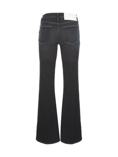 Shop Frame Le High Flared Jeans In Navy