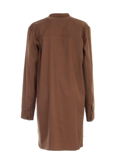 Shop Lemaire Buttoned Shirt Dress In Brown