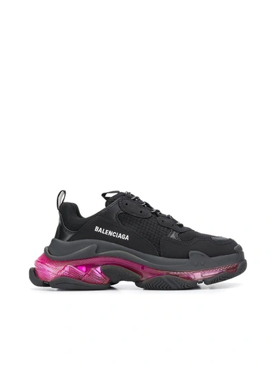 hjælpemotor Serena Statistisk Balenciaga Triple S Clear Sole Logo-embroidered Leather, Nubuck And Mesh  Sneakers In Black | ModeSens