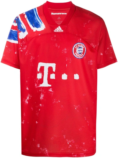 Adidas Originals Fc Bayern Human Race Jersey (fc Bayern True Red/white) In Red