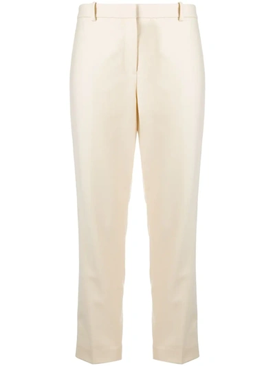Shop Theory Casual Cropped Trousers In Neutrals