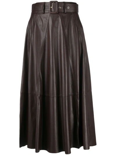 Shop Arma Pleated Midi-length Skirt In Brown