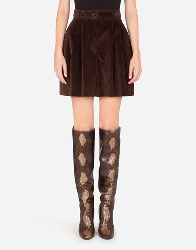 Shop Dolce & Gabbana High-waisted Corduroy Shorts