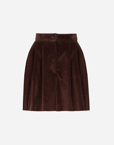 Shop Dolce & Gabbana High-waisted Corduroy Shorts