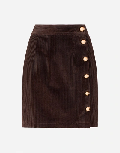 Shop Dolce & Gabbana Short Corduroy Skirt