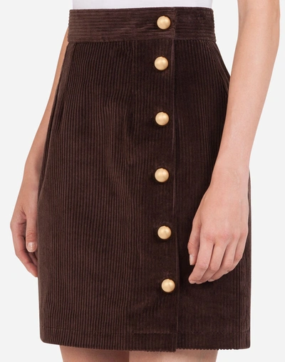 Shop Dolce & Gabbana Short Corduroy Skirt