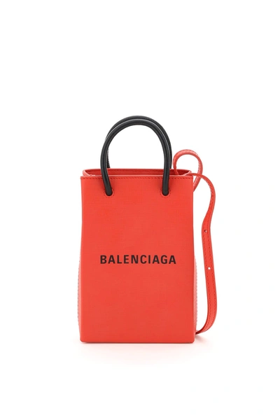 Shop Balenciaga Phone Tote Bag In Lt Rose
